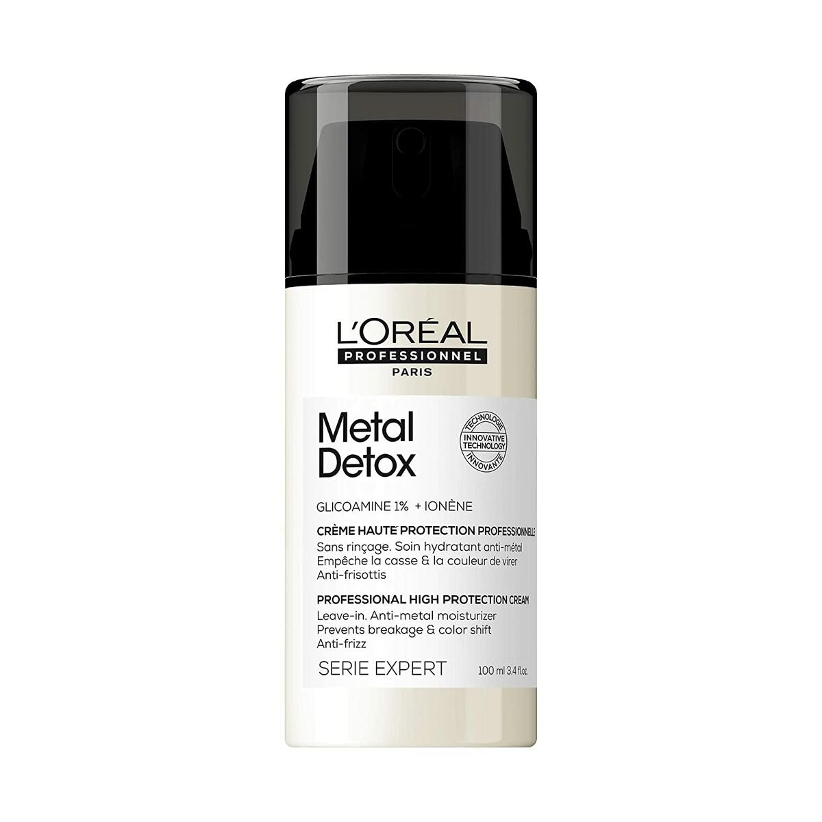 L'Oreal Metal Detox hair cream 100 ml, professional high protection for hydrated anti-frizz hair.