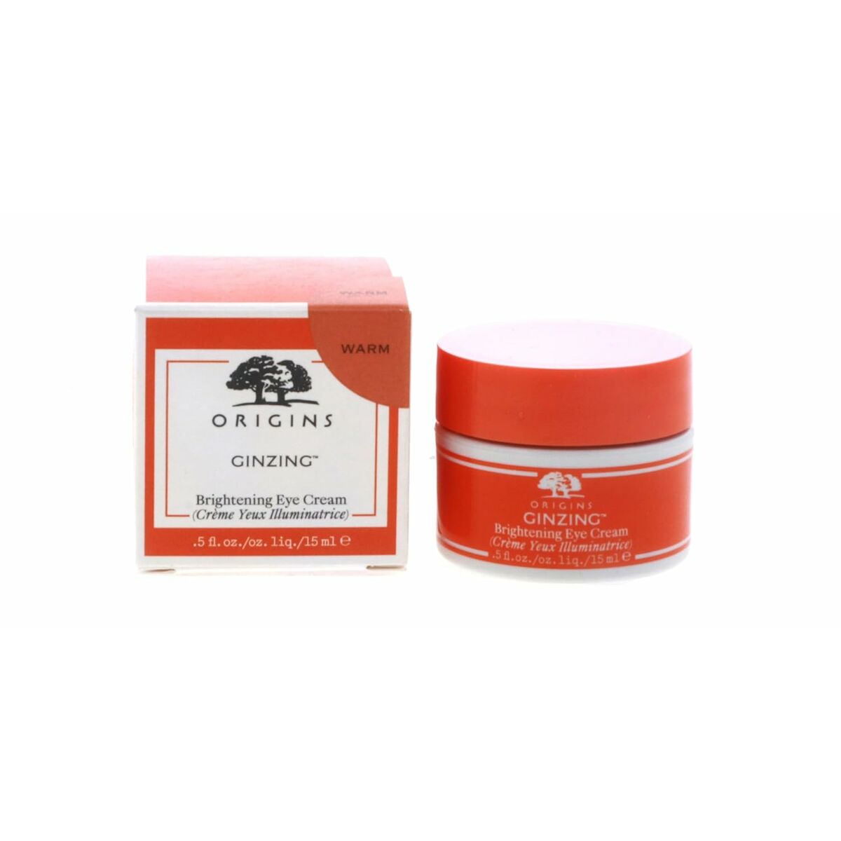 Origins Ginzing day cream 15 ml and its packaging, offering glowing skin and daily facial care.