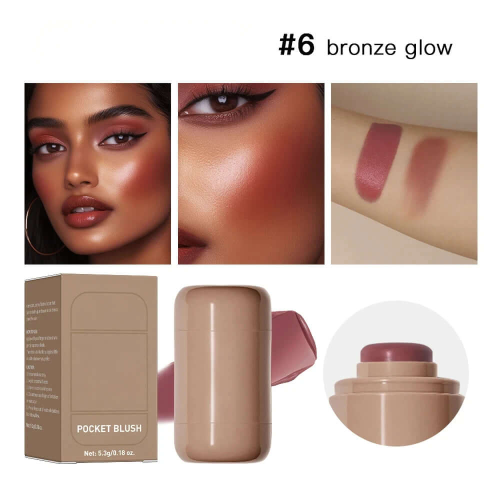 3In1 Cheek Lip Tinted Moistured Blush Stick Waterproof Easy Color Rouge Silky Smooth Blusher Cream Matte Contour Makeup