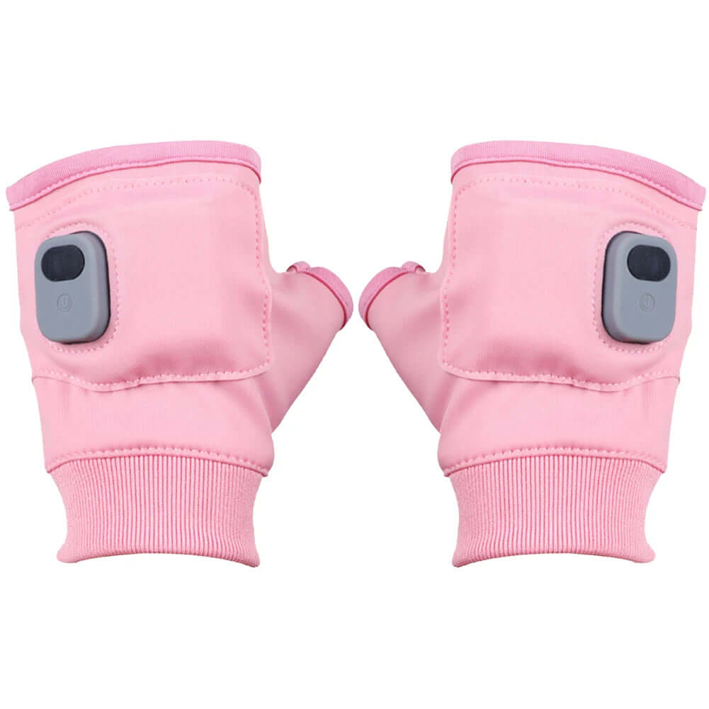 Rechargeable Heated Gloves 360 Degree Thermal Heated Gloves Winter Windproof Warm Fingerless Gloves for Outdoor Hiking Cycling