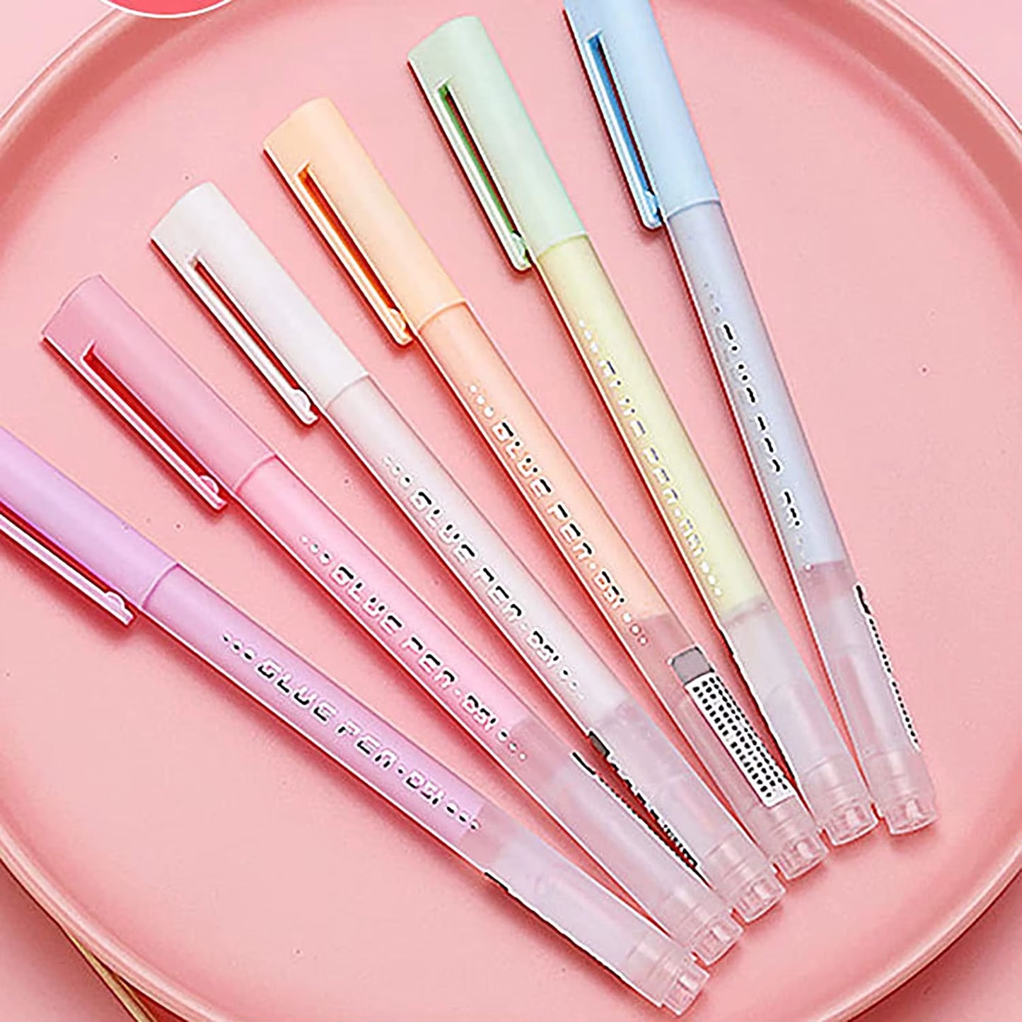 6Pcs Scrapbook Quick Dry Glue Pens Adhesive Glue Pen Crafting Fabric Pen Liquid Glue Pen for Scrapbooking Papercrafts Accessorie