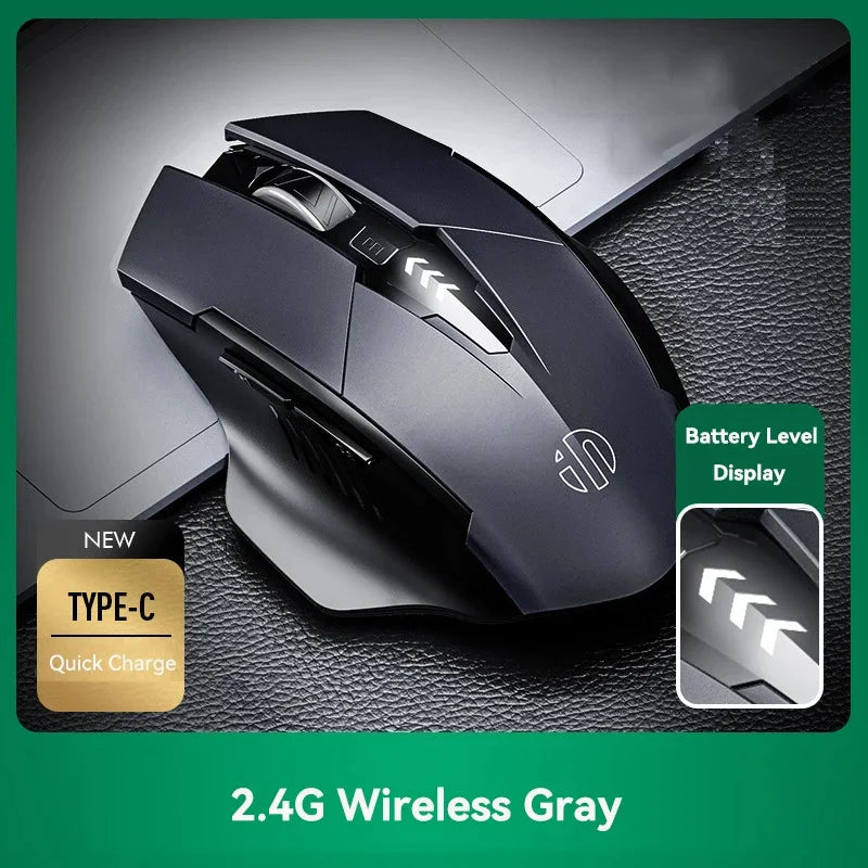Bluetooth Compatible Mouse Rechargeable 2.4G Wireless Mouse Office Mute Support PC Laptop Tablet Smartphone Universal