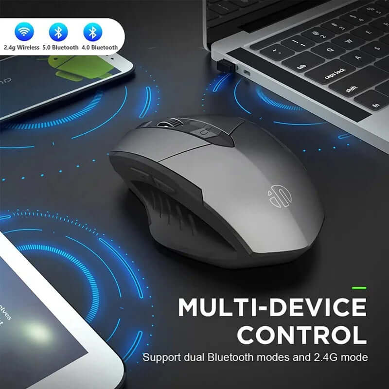 Bluetooth Compatible Mouse Rechargeable 2.4G Wireless Mouse Office Mute Support PC Laptop Tablet Smartphone Universal