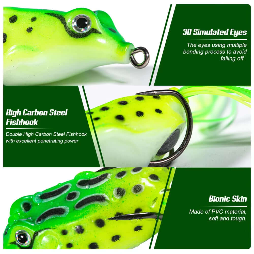 10/15Pcs Topwater Wobblers Fishing Lures Kit Popping Soft Bait Frog Type Lures for Bass Saltwater Freshwater Fishing