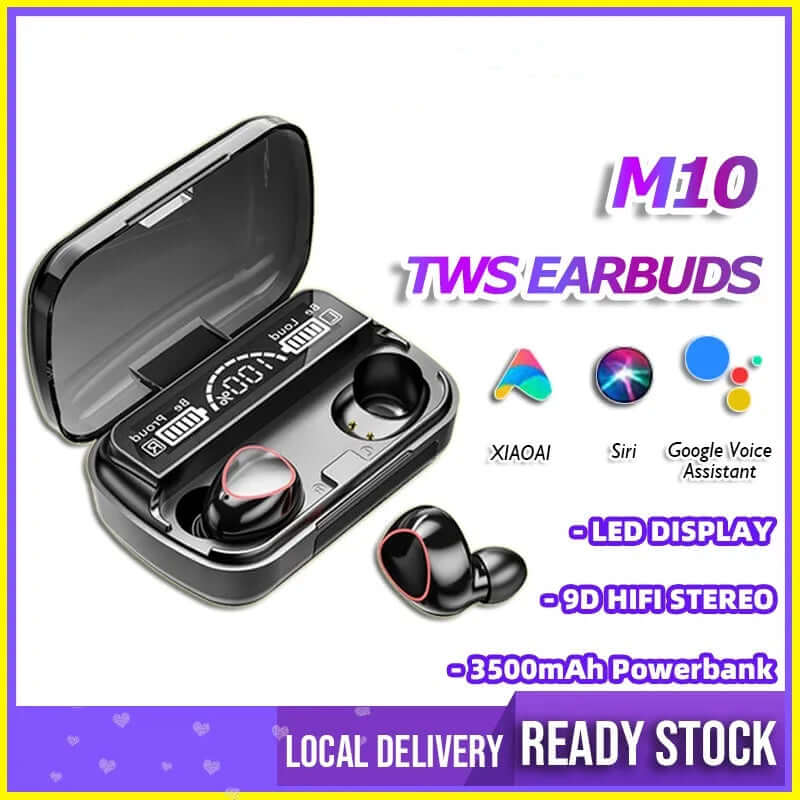 TWS M10 Wireless Bluetooth Headphones LED Display 3500Mah Charging Box 9D Stereo In-Ear Sports Waterproof Bluetooth 5.1 Headset