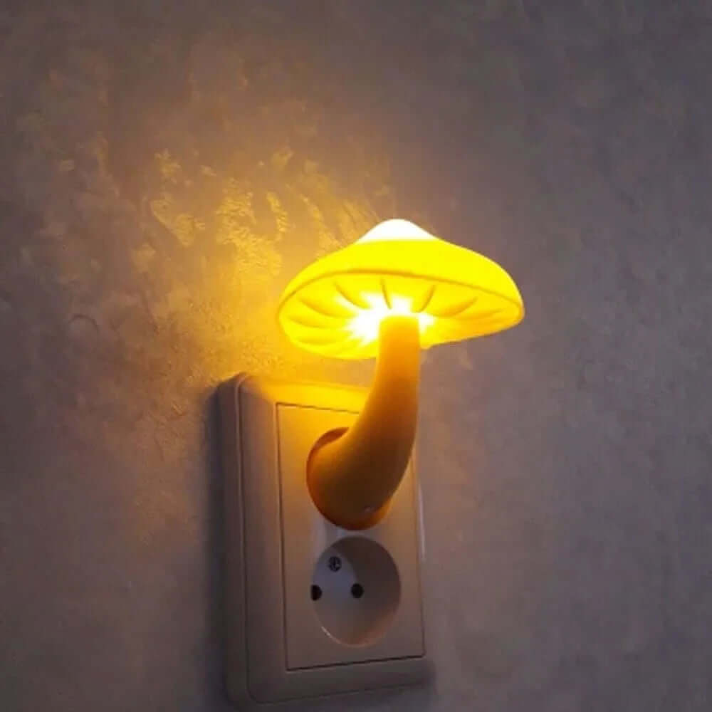 Light Sensor LED Night Light for Adults Kids Nightlight Cute Mushroom Night Light Plug in Wall Lamps for Bedroom Bathroom Toilet