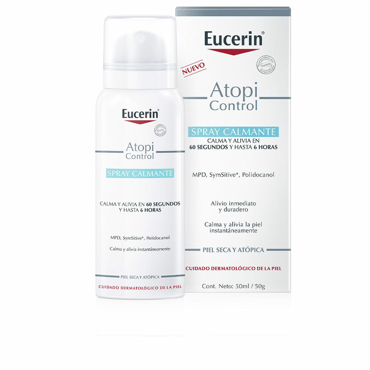 Eucerin Atopicontrol facial spray 50 ml, bruma calmante para pieles sensibles y atópicas.