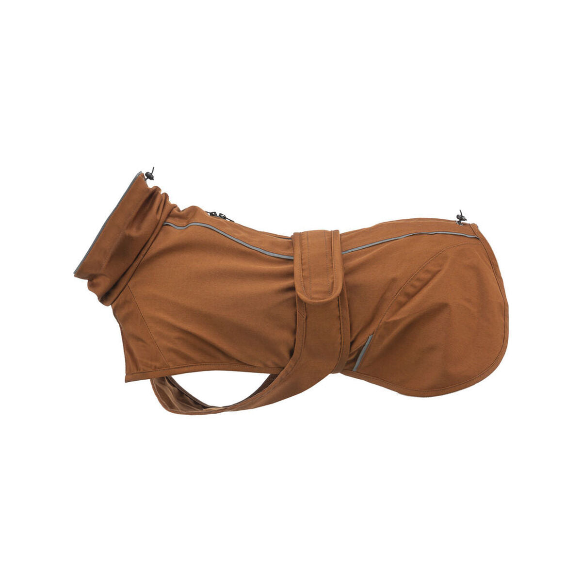 Chubasquero para perro naranja XS de Trixie, material poliéster y algodón, ajustable y reflectante.