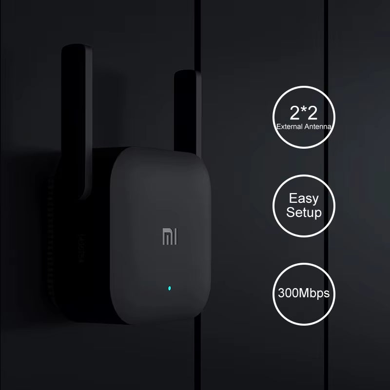 Repeater Wifi Pro Mi Amplifier Network Expander Router Power Extender Roteador 300M 2.4G 2 Antenna for Router Home Office