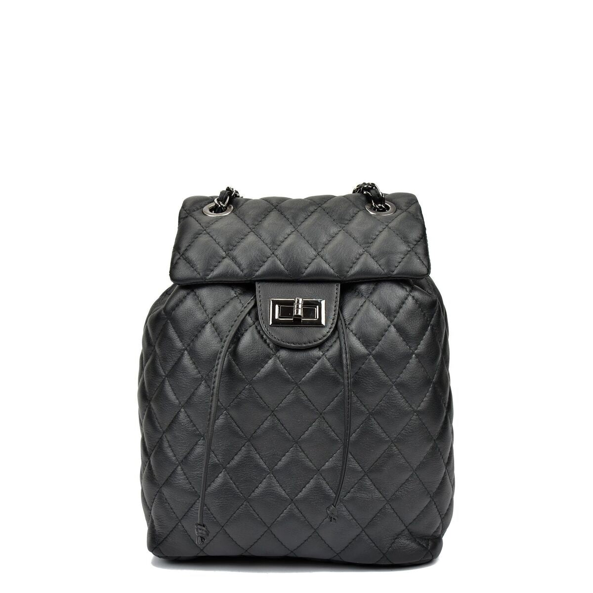 Mochila casual mujer piel negra, diseño de mochila casual, color negro, medidas 22 x 32 x 11 cm, estilo lujoso.