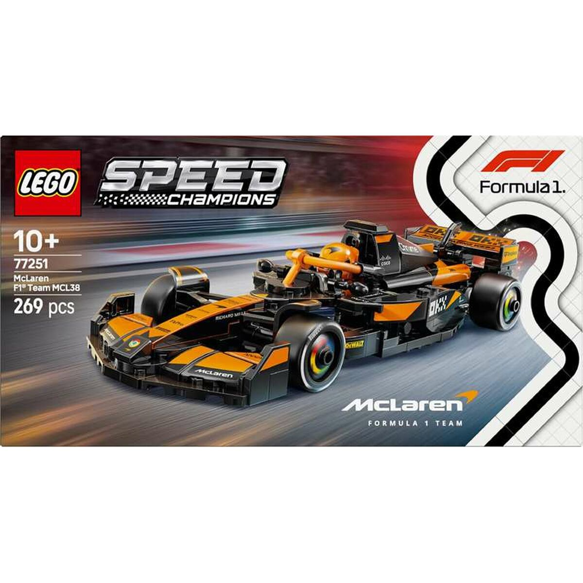 Juego de Construcción Lego McLaren P1 Team MCL38 269 piezas en caja del set LEGO Speed Champions.