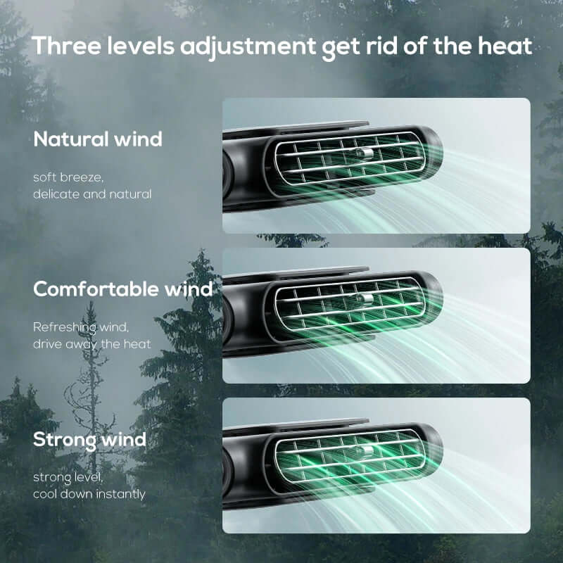 Car Headrest Cooling Air Fan 3 Speeds Adjustable Car Interior Rear Headrest Fan Cooler Air Cooling Fan Summer Car Accessories