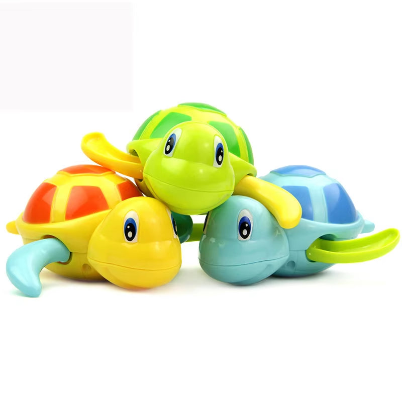 Baby Bath Toys Toddler Bathing Tortoise Cute Swimming Turtle Pool Beach Classic Chain Clockwork Water Toy for Kids Water Playing
