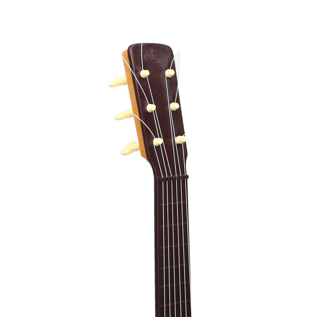 Guitarra Infantil Reig Guitarra Española, enfoque en el mástil y clavijeros, ideal para niños.