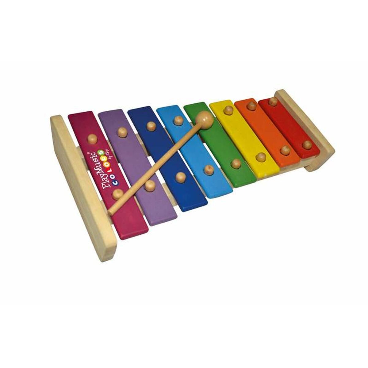Xilófono multicolor para niños de madera y plástico de 23 cm ideal para introducir a los más pequeños en la música.