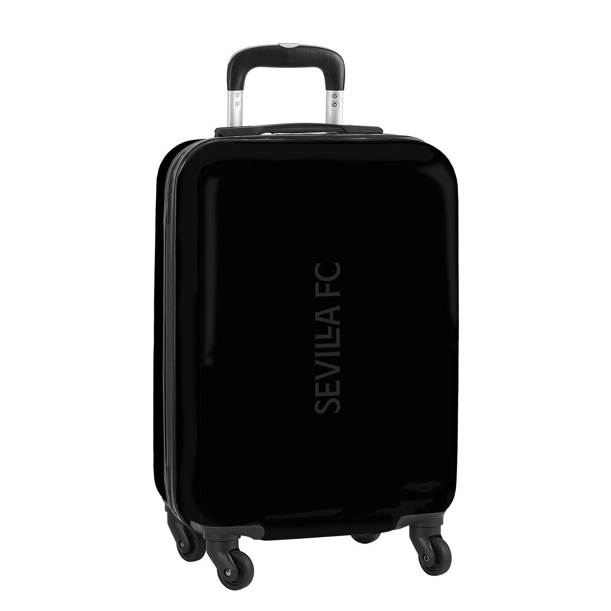 Trolley de Cabina Sevilla FC trolley cabin bag negro con ruedas y asa, 34.5 x 55 x 20 cm.