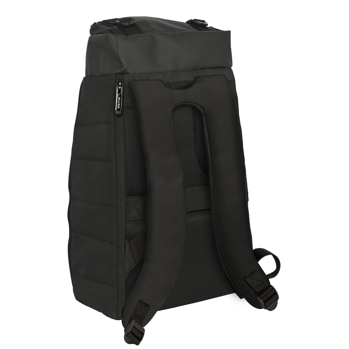 Mochila Safta Black para negocios vista lateral con hebillas y hombreras acolchadas.