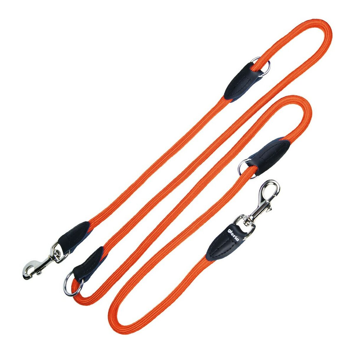 Correa para perro naranja 200 cm de poliéster, ideal para paseos y seguridad de tu mascota.