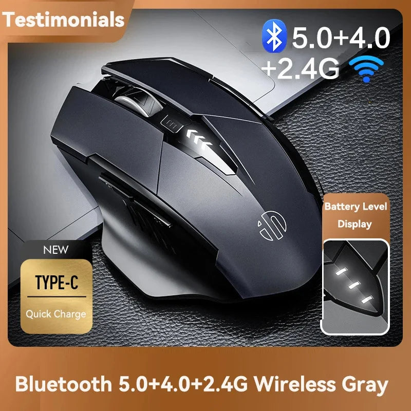 Bluetooth Compatible Mouse Rechargeable 2.4G Wireless Mouse Office Mute Support PC Laptop Tablet Smartphone Universal