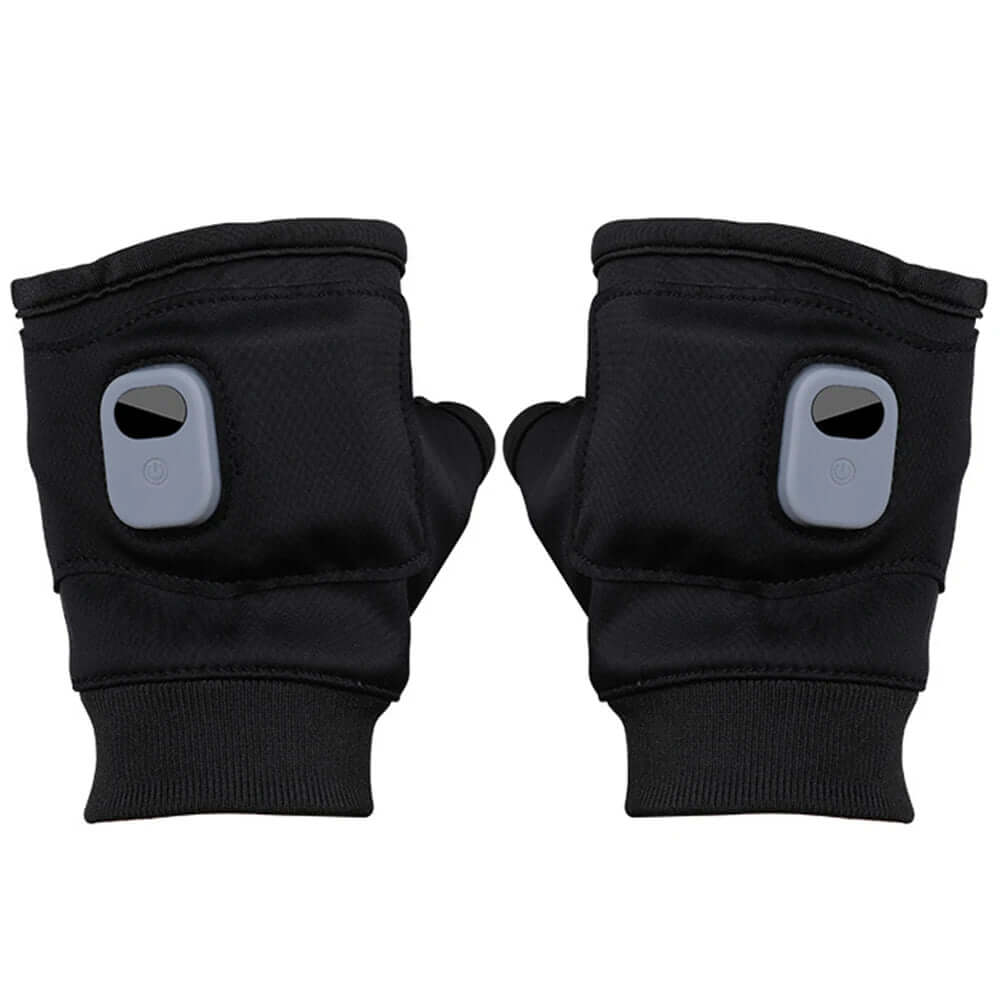 Rechargeable Heated Gloves 360 Degree Thermal Heated Gloves Winter Windproof Warm Fingerless Gloves for Outdoor Hiking Cycling