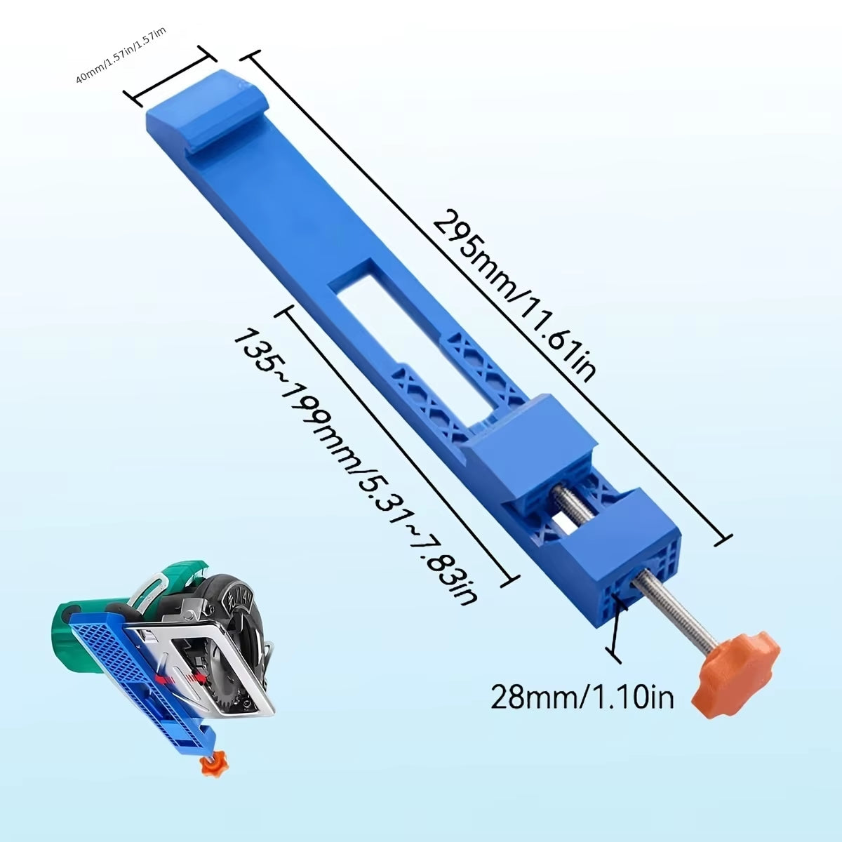 Linear Motion Guide Rail for Circular Saw, Adjustable Base Guide Rail with Clamp, Compatible with 3-1/2 to 7-Inch Circular Saw