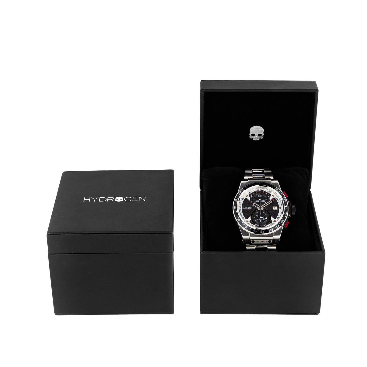 Reloj Cronógrafo Otto Chrono | Esfera Fibra de Carbono | Pulsera Acero Inoxidable | 44 mm