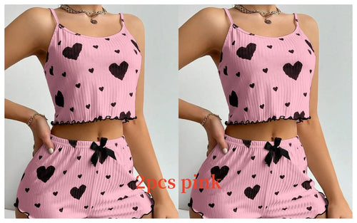 Pijama Mujer 2 Piezas | Top Tirantes y Short | Tallas S-XL