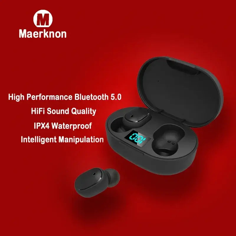 Auriculares Bluetooth TWS E6S Inalámbricos con Mic | Pantalla LED | Cancelación de Ruido