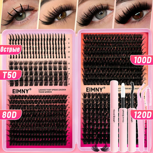 Kit de extensiones de pestañas (720/200 unidades) para un acabado voluminoso y esponjoso.
