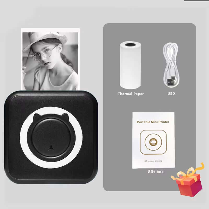 MINI Print Portable Thermal Printer Photo Pocket Thermal Label Printer 58Mm Printing Wireless Bluetooth Android IOS