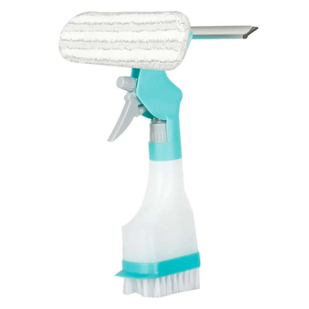 Multifunction Window Cleaner Kit with Spray Bottle Squeegee Microfiber Washer Head Home Glass Cleaning Tool