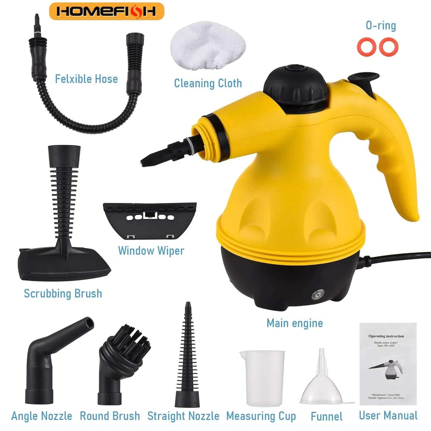Portable Hand-Held High Temperature Steam Cleaner for Kitchen Range Hood Cleaning Home Bathroom, Car Cleaning Tools.