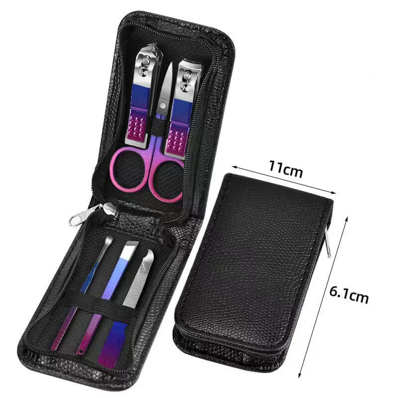 6-18Pcs Set Professional Stainless Steel Manicure & Pedicure Kit Precision Nail Care with Travel Case with Nail Clipper Scissor