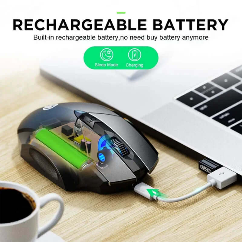 Bluetooth Compatible Mouse Rechargeable 2.4G Wireless Mouse Office Mute Support PC Laptop Tablet Smartphone Universal