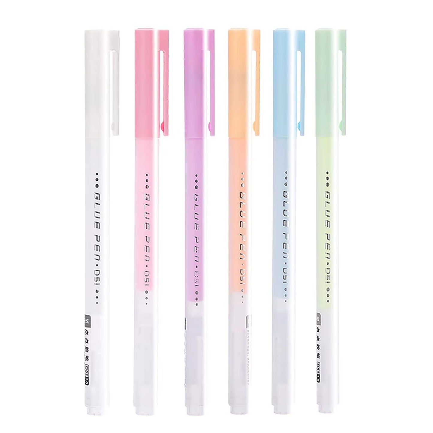 6Pcs Scrapbook Quick Dry Glue Pens Adhesive Glue Pen Crafting Fabric Pen Liquid Glue Pen for Scrapbooking Papercrafts Accessorie