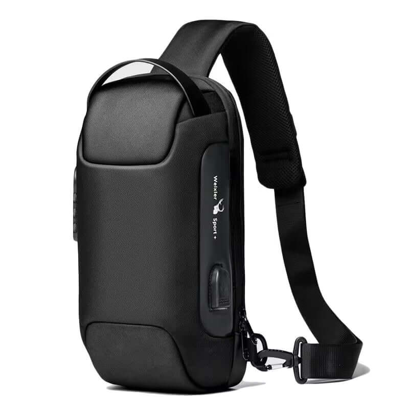 Men'S Usb Crossbody Bag Anti-Theft Shoulder Bags Waterproof Oxford Waist Bag Multifunction Short Travel Messenger Chest Pack