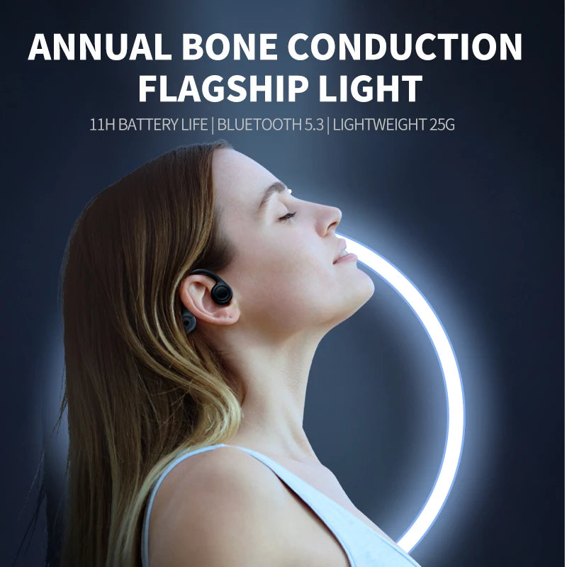 Xiaomi Real Bone Conduction Sport Headphone Wireless Earphone Bluetooth-Compatible Headset Hands-Free with Mic for Running