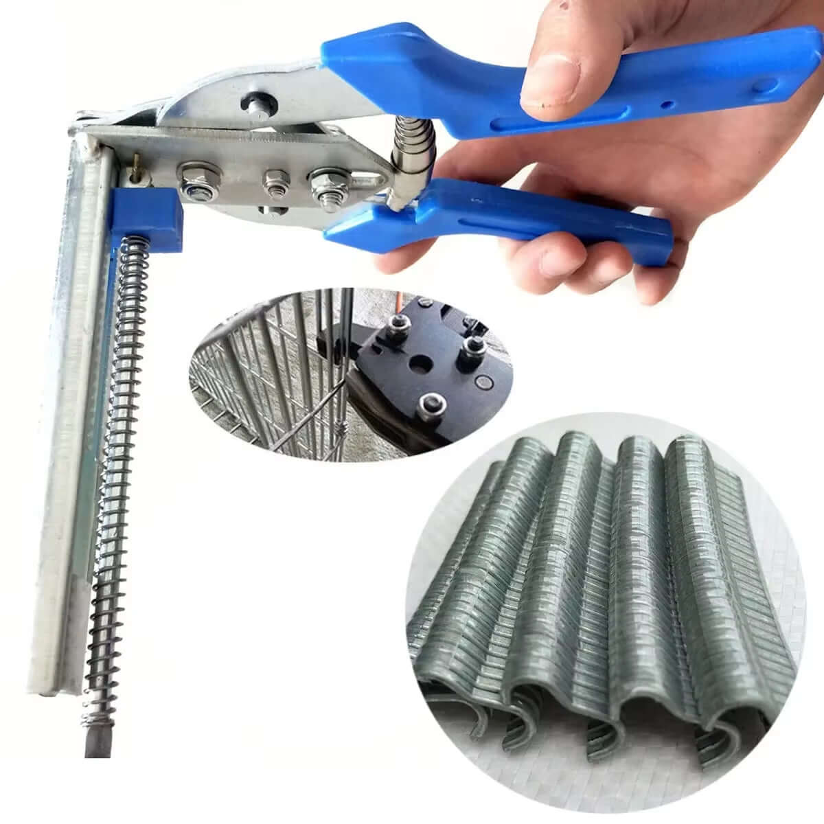 New Hog Ring Plier Tool or 600Pcs M Clips Staples Chicken Mesh Cage Wire Fencing Anti-Slip Handle Stainless Steel Hand Tools