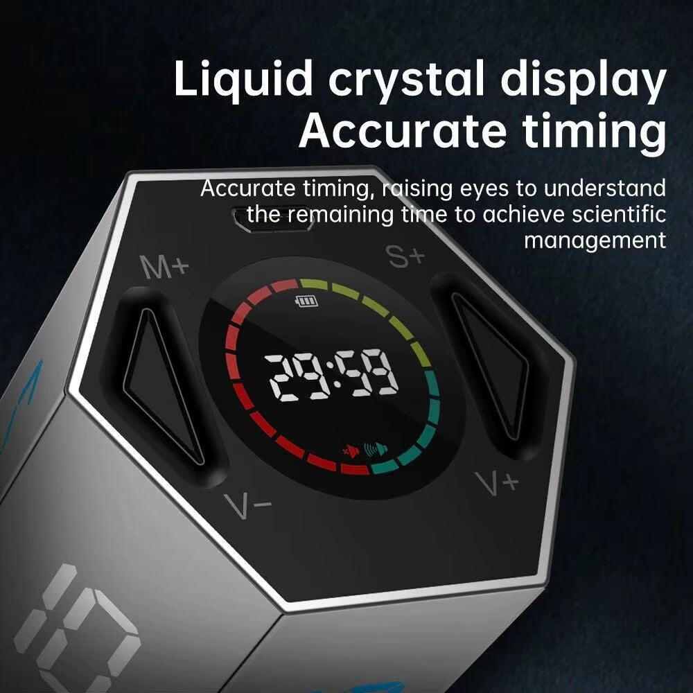 New Modern LCD Digital Timer Visual Kitchen Timer for Teachers, Flip Cube Timer for Cooking, Work, Studying, Workout