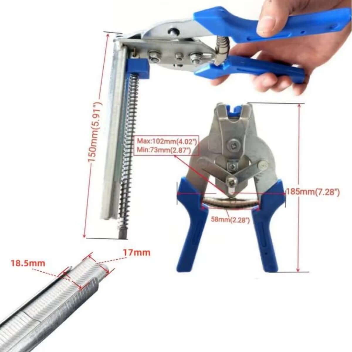 New Hog Ring Plier Tool or 600Pcs M Clips Staples Chicken Mesh Cage Wire Fencing Anti-Slip Handle Stainless Steel Hand Tools