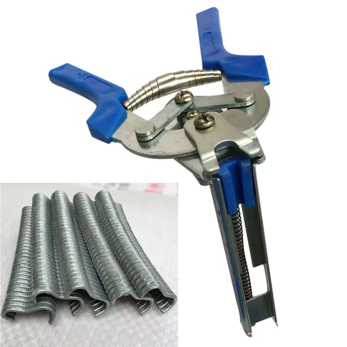 New Hog Ring Plier Tool or 600Pcs M Clips Staples Chicken Mesh Cage Wire Fencing Anti-Slip Handle Stainless Steel Hand Tools