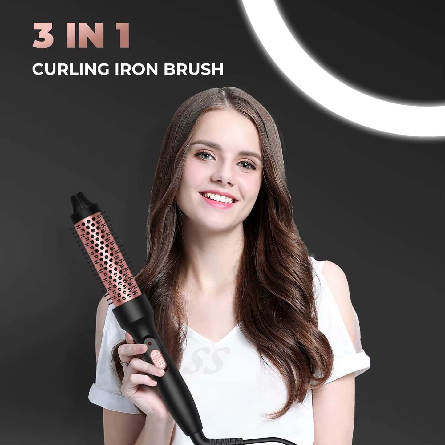 Curling Thermal Brush Double PTC Heated Curling Iron Brush Anti-Scald round Brush 32Mm Hair Curler Hot Volumizing Brush Styler