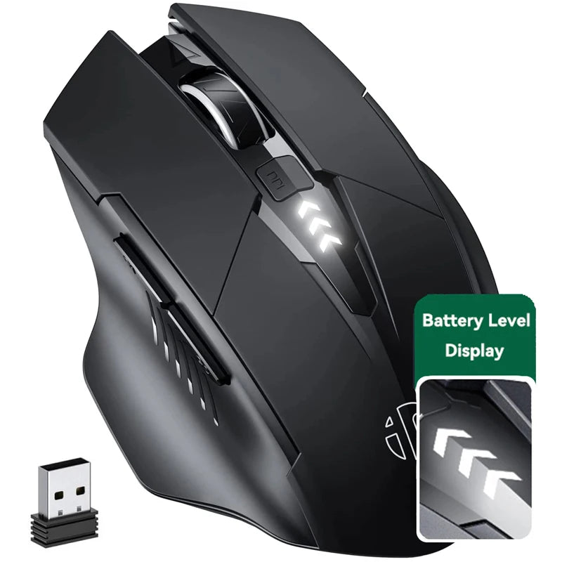 Bluetooth Compatible Mouse Rechargeable 2.4G Wireless Mouse Office Mute Support PC Laptop Tablet Smartphone Universal