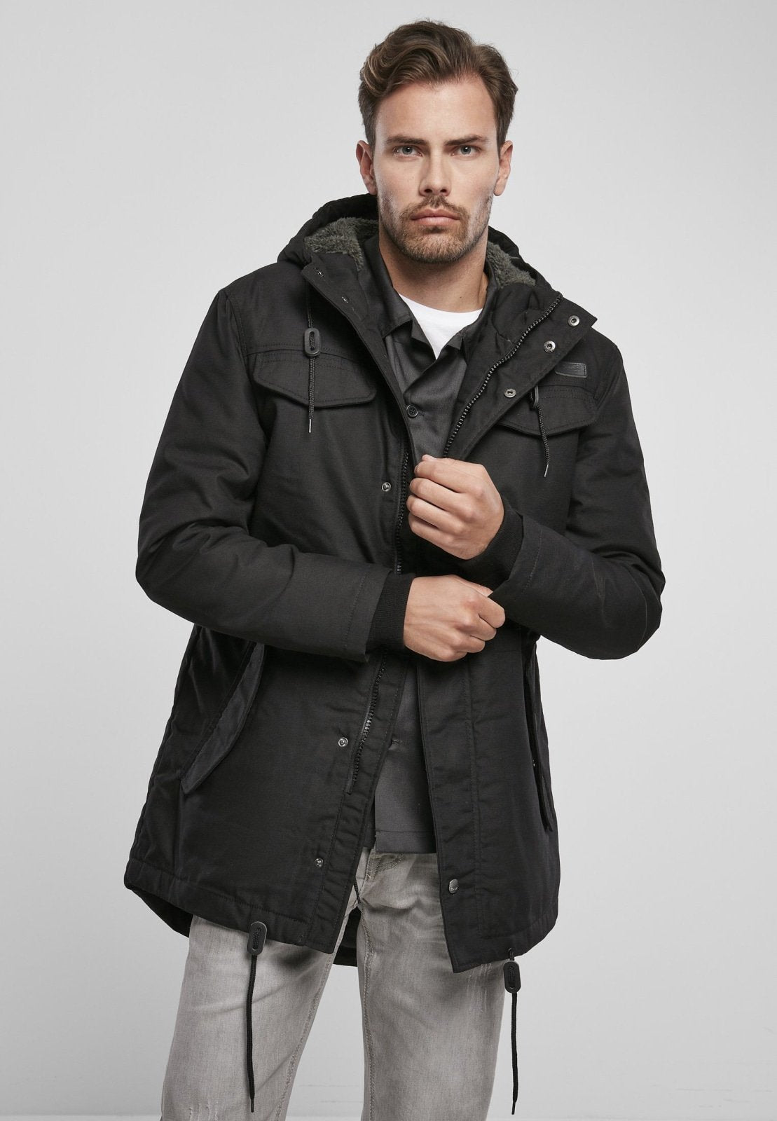 Brandit Marsh Lake Parka | Chaqueta Fishtail con Forro de Peluche | Hombre