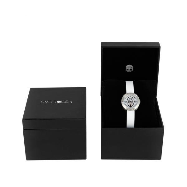 Reloj Vista Roman | Esfera Plateada | Correa Silicona Blanca | Acero Inoxidable | 29 mm | Mujer