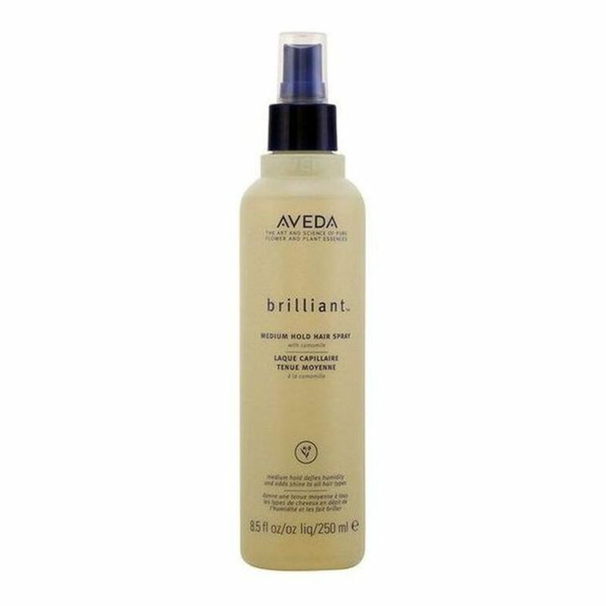 Aveda Brilliant Hairspray 250ml, medium hold hair spray for enhanced hair beauty and styling.