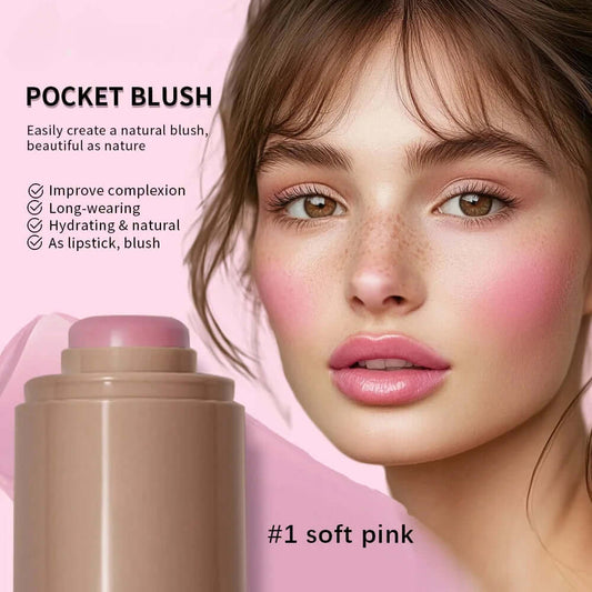 3In1 Cheek Lip Tinted Moistured Blush Stick Waterproof Easy Color Rouge Silky Smooth Blusher Cream Matte Contour Makeup