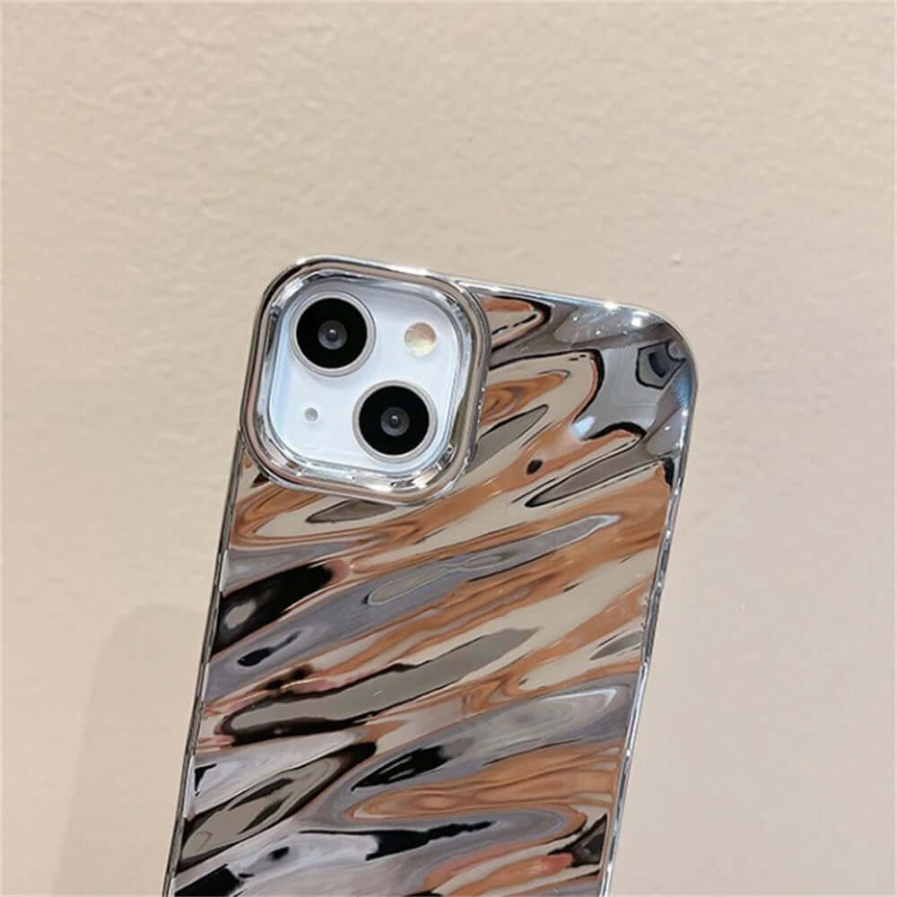 Luxury 3D Silver Silk Pattern Phone Case for Iphone 14 13 11 12 Pro Max X XS XR 7 8 plus SE 3 Brief Shockproof Soft Back Cover