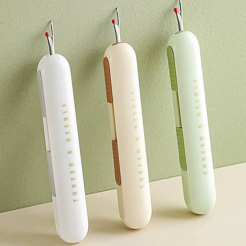 Needle Threader Seam Ripper 2-In-1 Manual Threader Stitching Remover Household Sewing Accessories Double End Design Needle Work