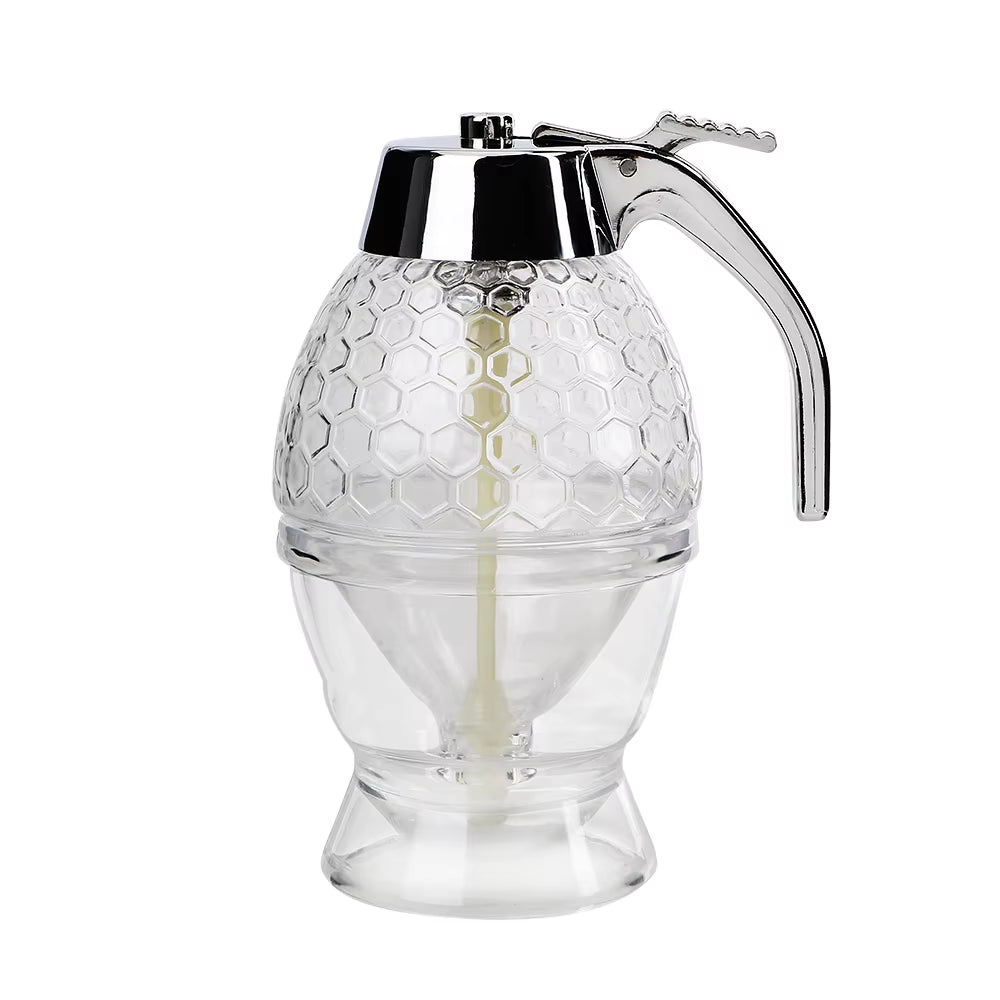 Storage Pot Stand Holder Bee Drip Dispenser Kettle Squeeze Bottle Honey Jar Container